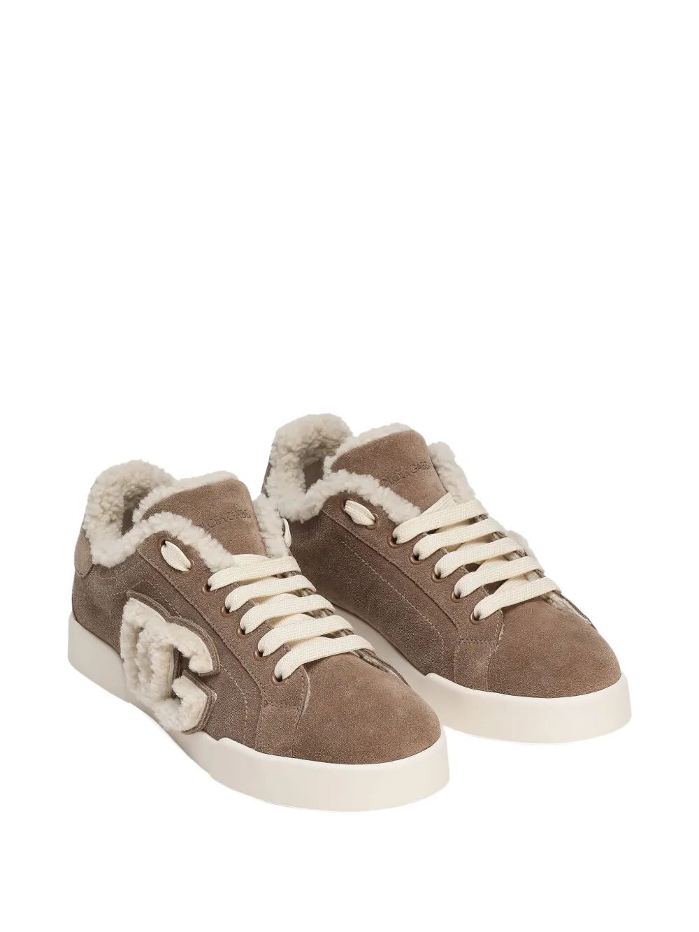 Dolce & Gabbana Women Suede Sneakers With Shearling Lining