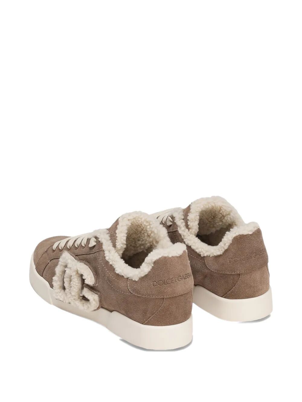 Dolce & Gabbana Women Suede Sneakers With Shearling Lining