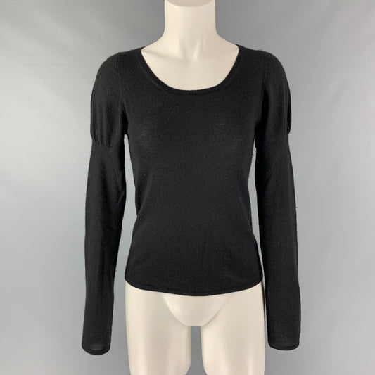 PRADA Size 2 Black Solid Scoop Neck Pullover