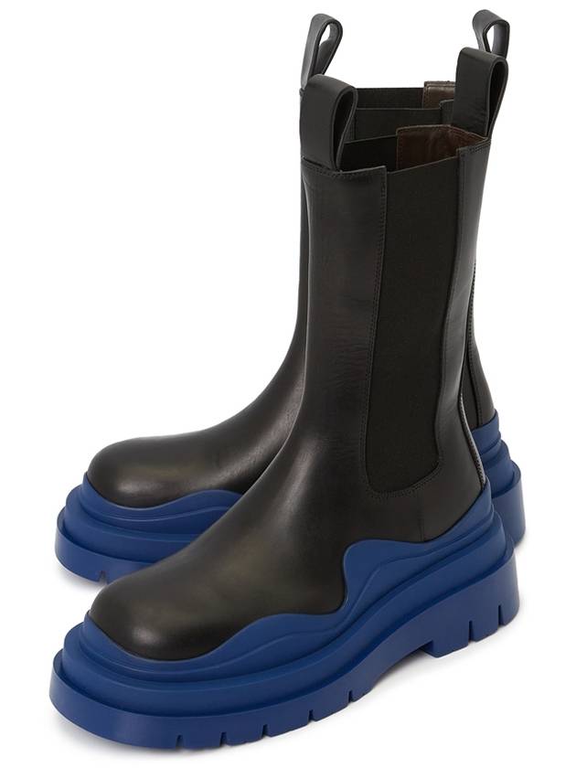 Bottega Veneta Tire Chelsea Boots Black Blue