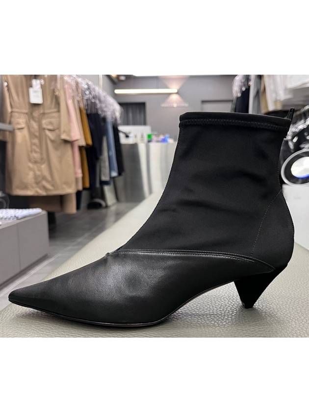CELINE V-neck Booties Chelsea Boots Black