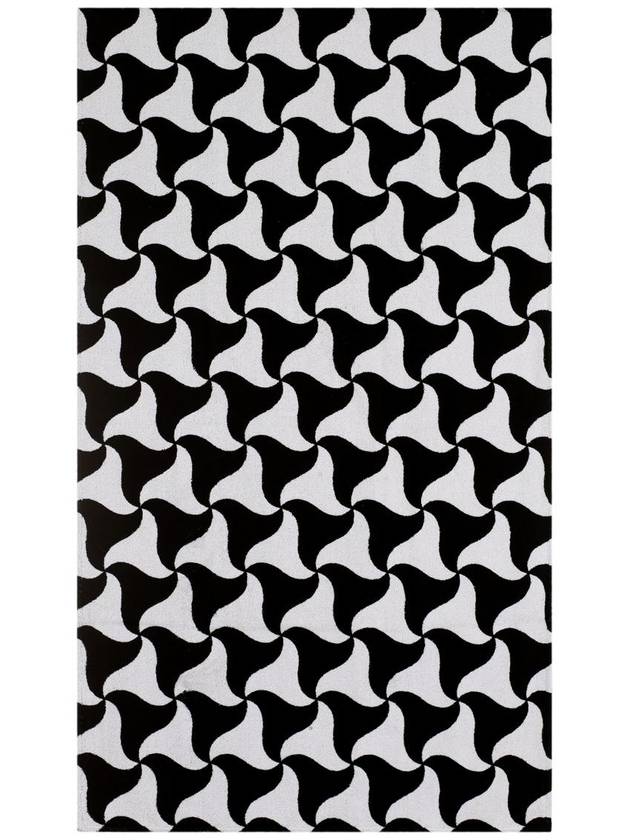 Bottega Veneta Wavy Triangle Beach Towel Black White