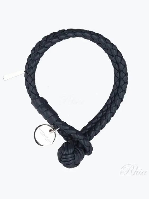 Bottega Veneta Intrecciato Double Weaving Bracelet Navy