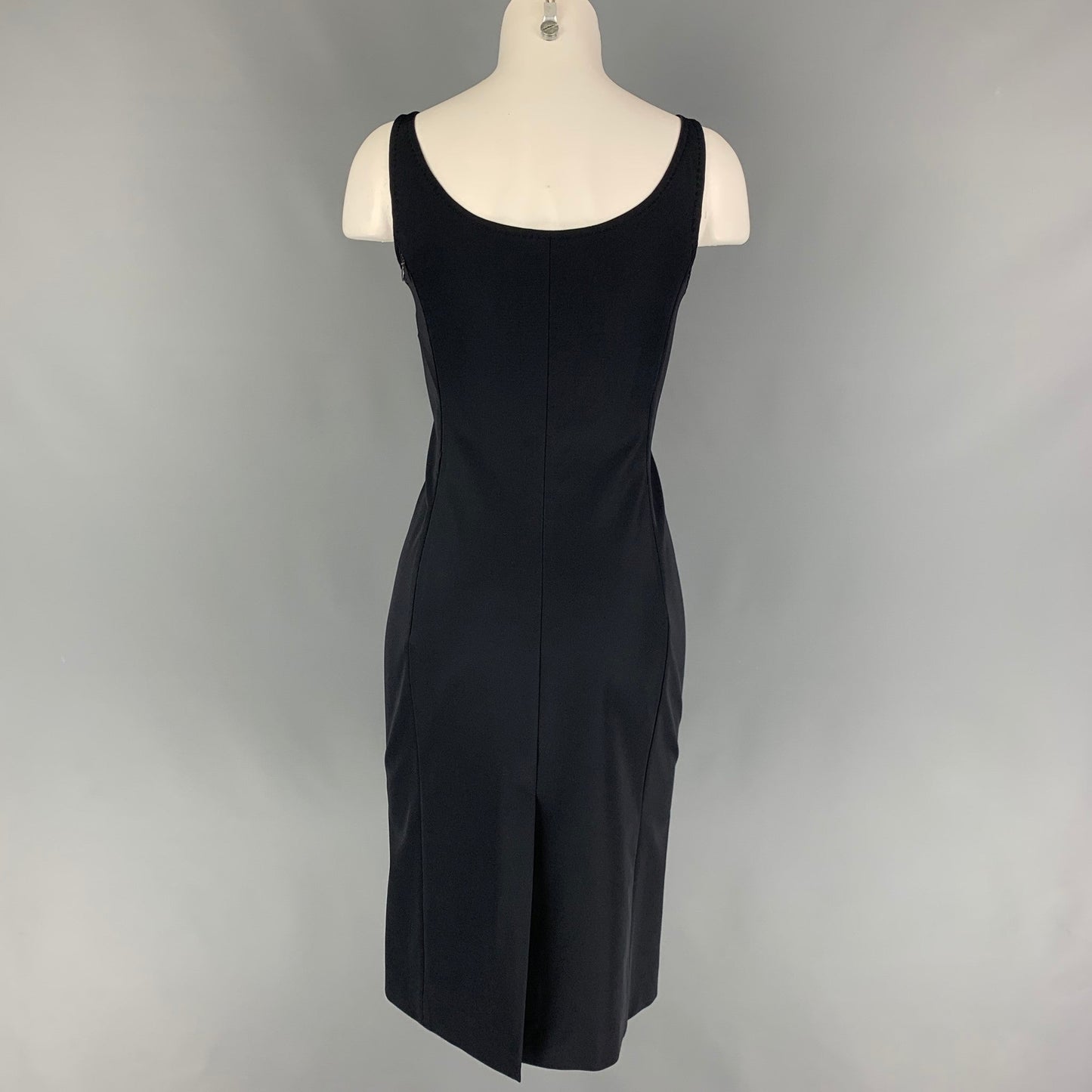 PRADA Size 2 Black Polyester Shift Dress