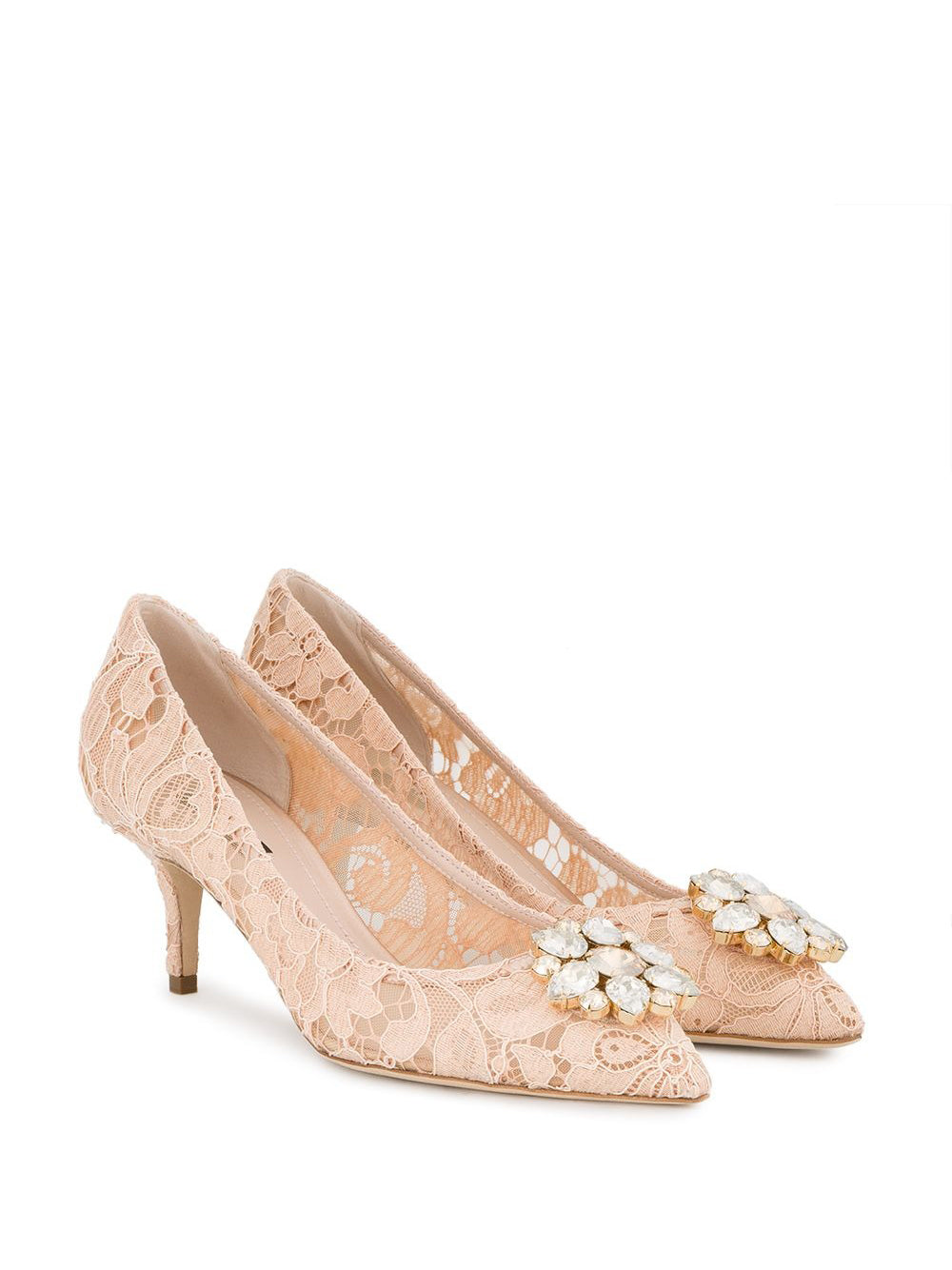 Dolce & Gabbana Women Lace Rainbow Pumps With Brooch Detailing