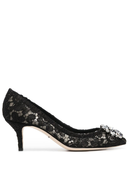Dolce & Gabbana Women Lace Rainbow Pumps With Brooch Detailing