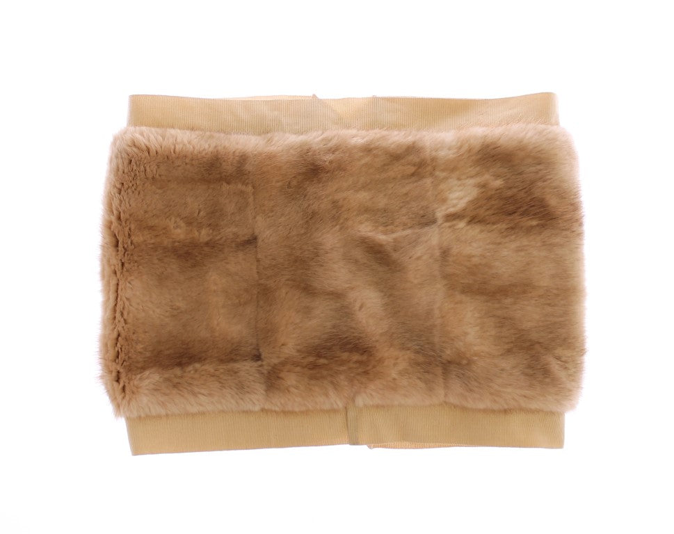 Dolce & Gabbana Beige MINK Fur Scarf Foulard Neck Women's Wrap