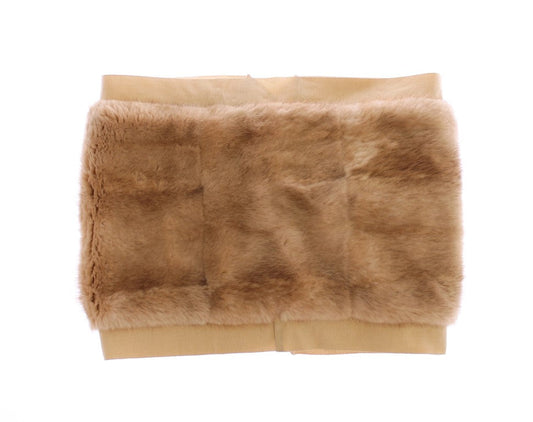 Dolce & Gabbana Beige MINK Fur Scarf Foulard Neck Women's Wrap