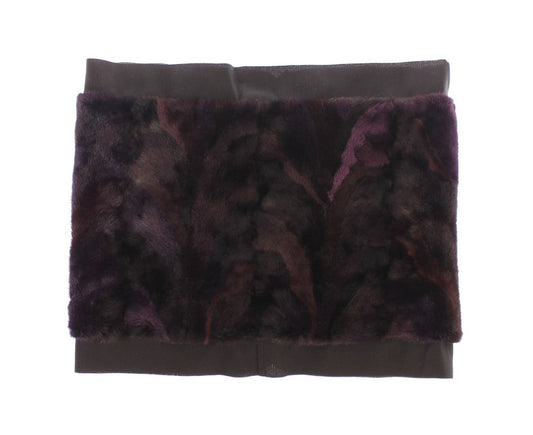 Dolce & Gabbana Purple MINK Fur Scarf Foulard Neck Women's Wrap