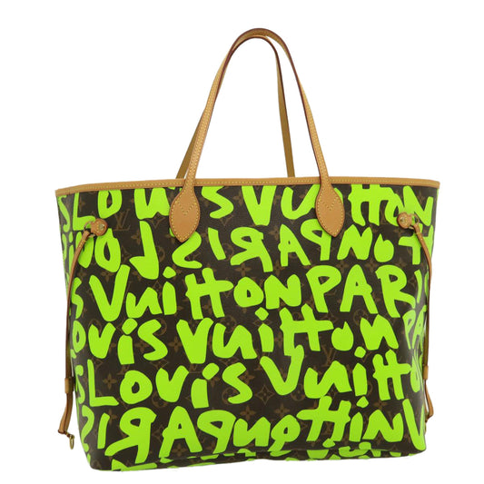 LOUIS VUITTON Monogram Graffiti Neverfull GM Tote Bag Vert M93703 LV 29943S