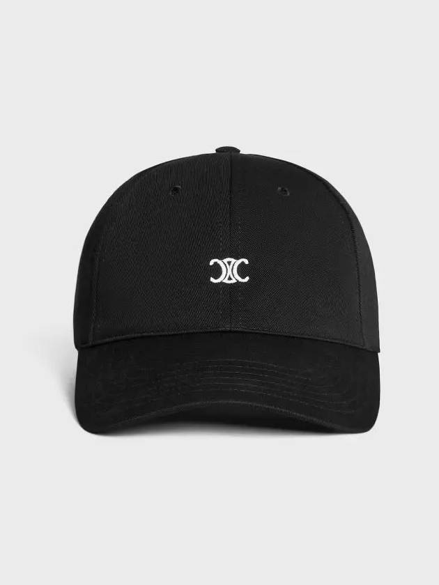 CELINE Eyewear Triomphe Embroidery Cotton Ball Cap Black