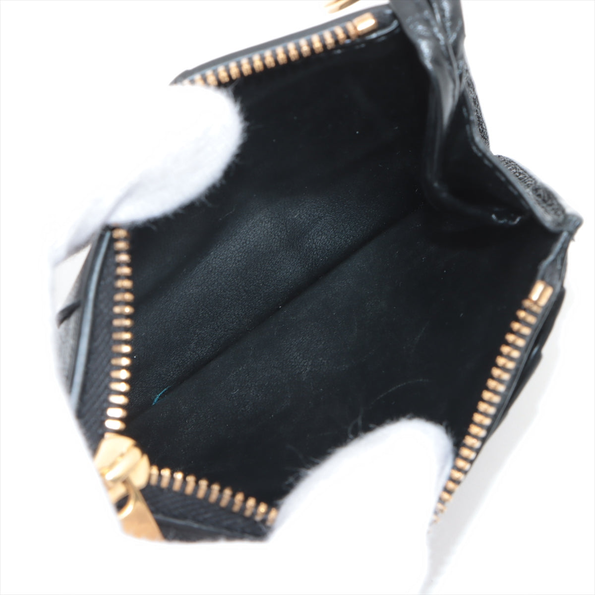 Bottega Veneta  Maxine Incharted Leather Coin Case Black