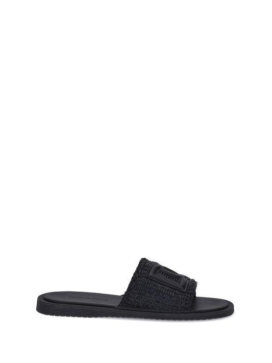 Dolce & Gabbana Men Crochet Raffia Sandals