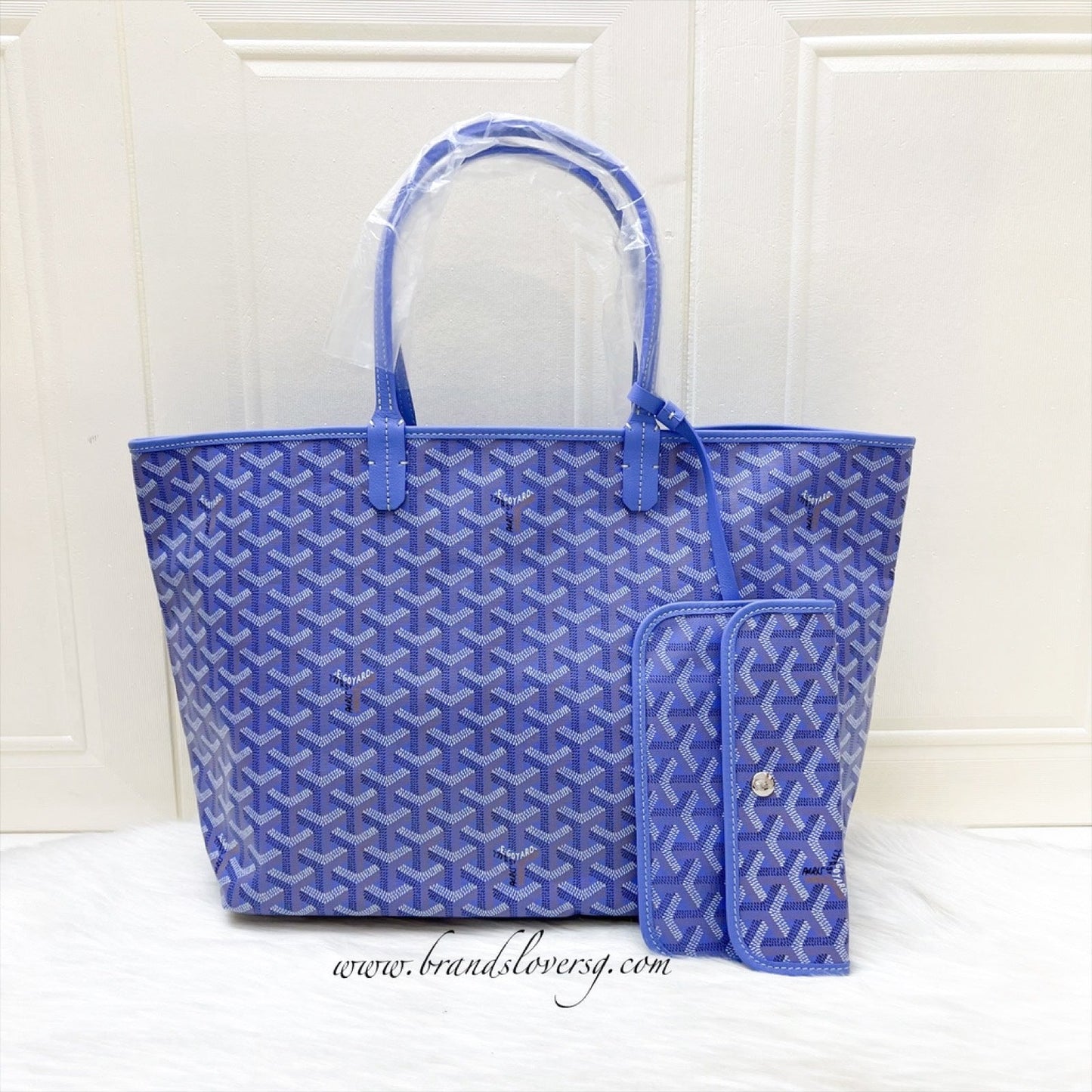 Goyard 2025 Limited Edition Saint Louis PM Tote in Reversible Iris Goyardine Canvas and Floral Cotton / Linen Interior