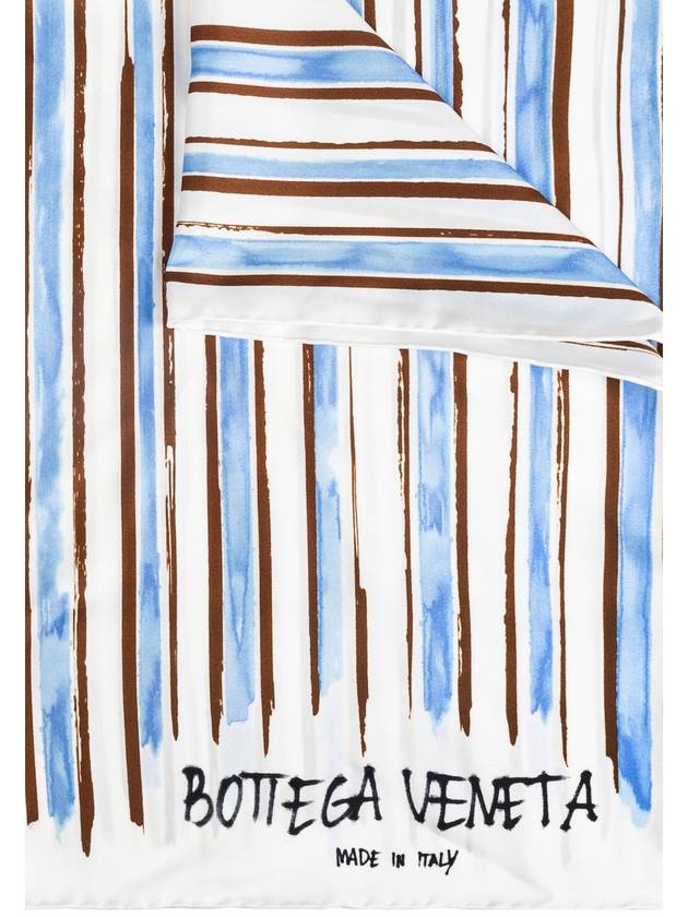 Bottega Veneta Bottega Veneta Silk Scarf With Striped Pattern, Women's, White