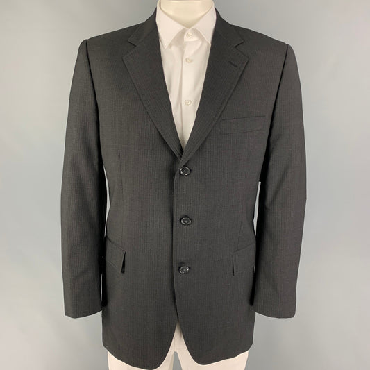 DOLCE & GABBANA Size 46 Charcoal Pinstripe Virgin Wool Sport Coat