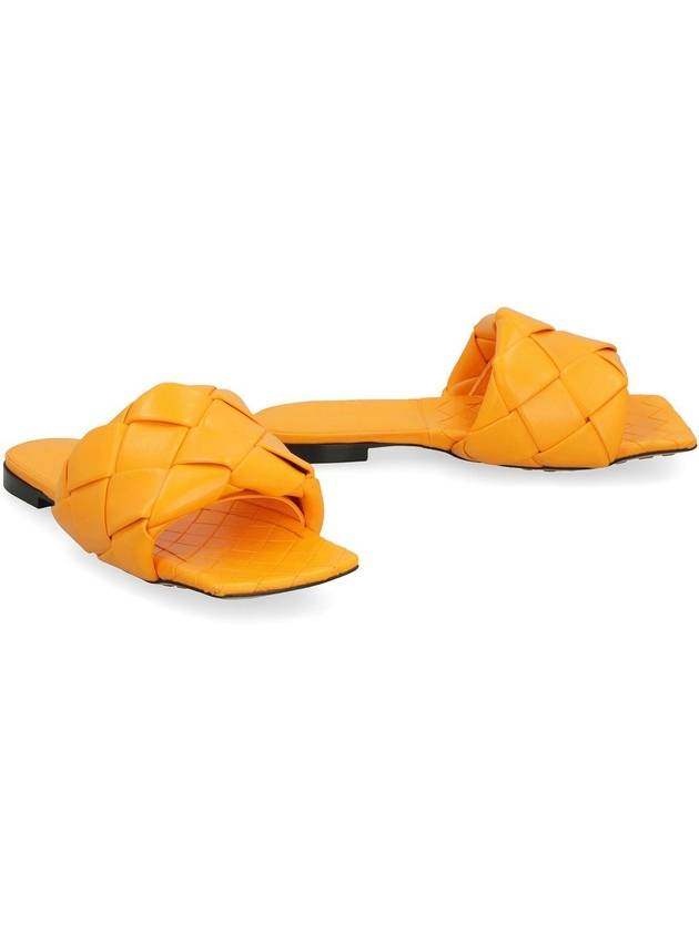 Bottega Veneta Women's Lido Leather Slippers Orange