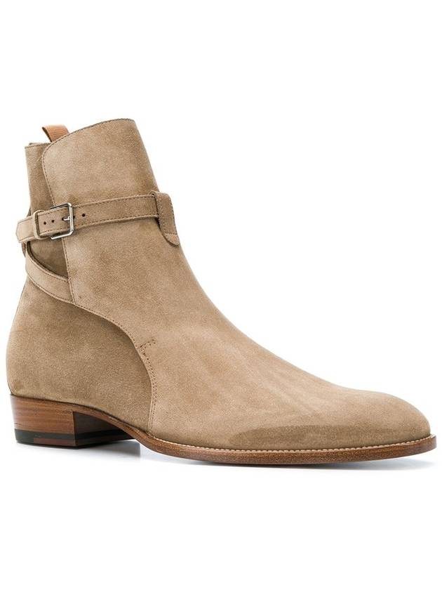 Saint Laurent Men's Jodhpur Suede Ankle Boots Tobacco Beige