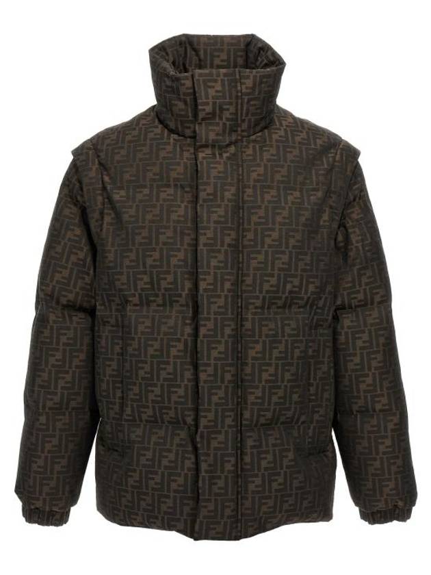 Fendi FF Jacquard Nylon Padding Brown