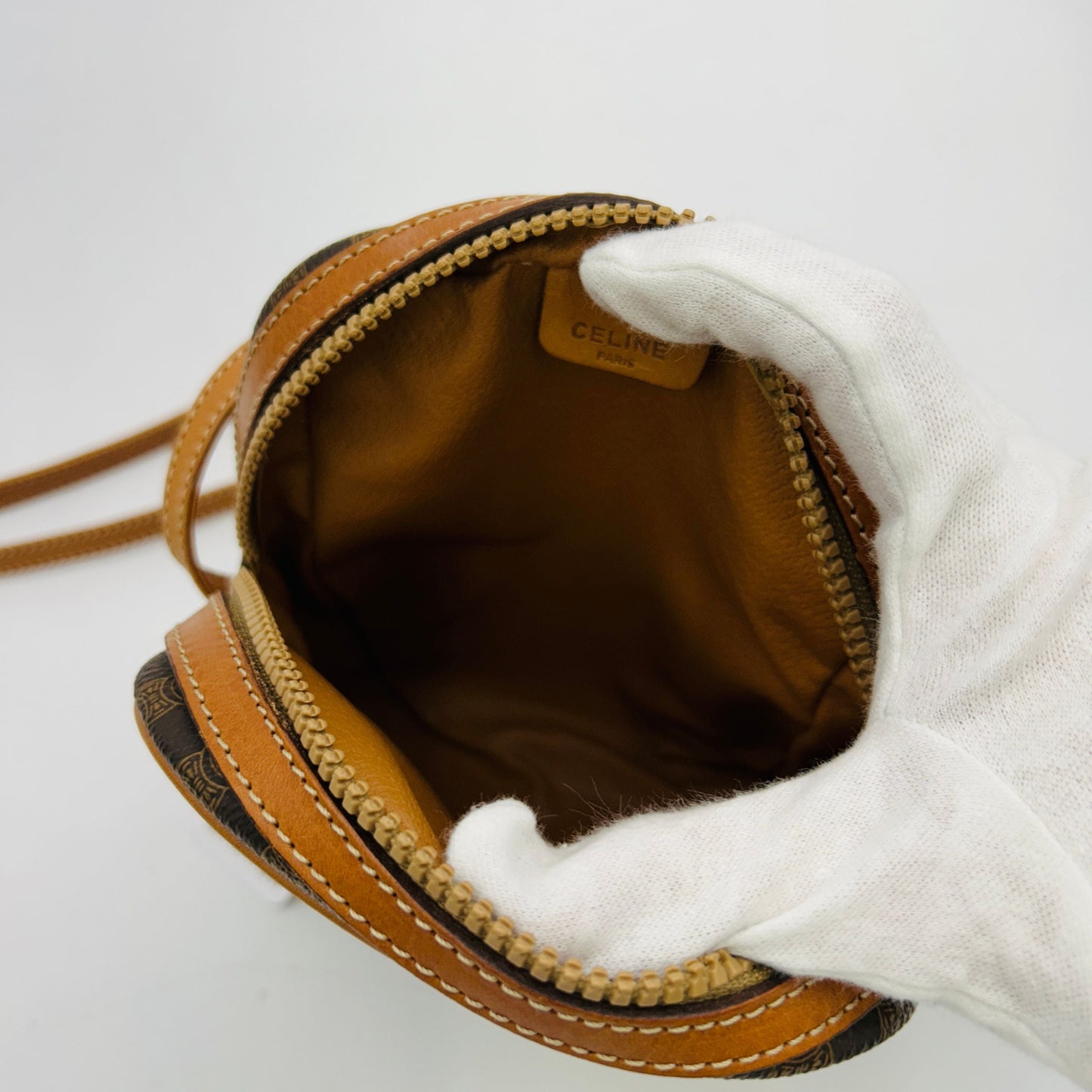 CELINE Macadam Blason Front zipper Crossbody Shoulder bag WD228493