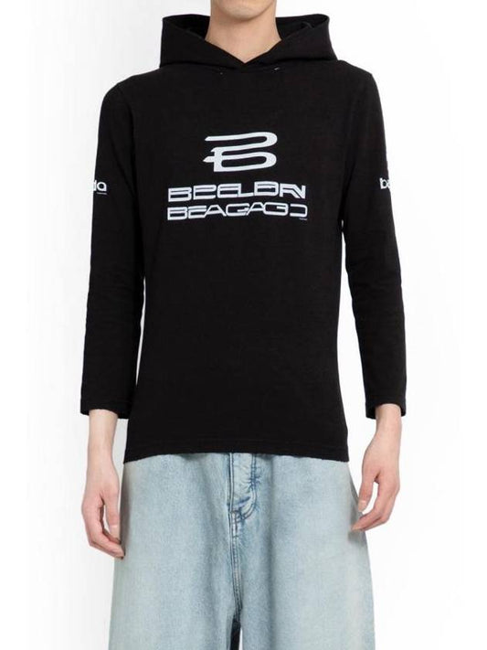 Balenciaga Logo Print Hoodie Black