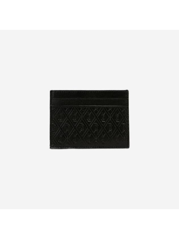 Saint Laurent Monogram Pineapple Print Card Wallet Black