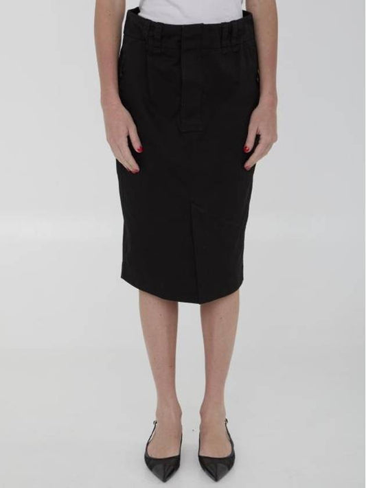 Saint Laurent Midi Skirt 786191Y04VF1376 BLACK