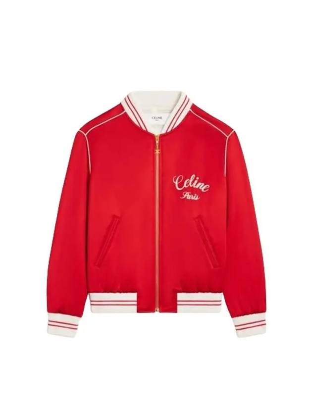 CELINE Paris Teddy Satin Jacket Red