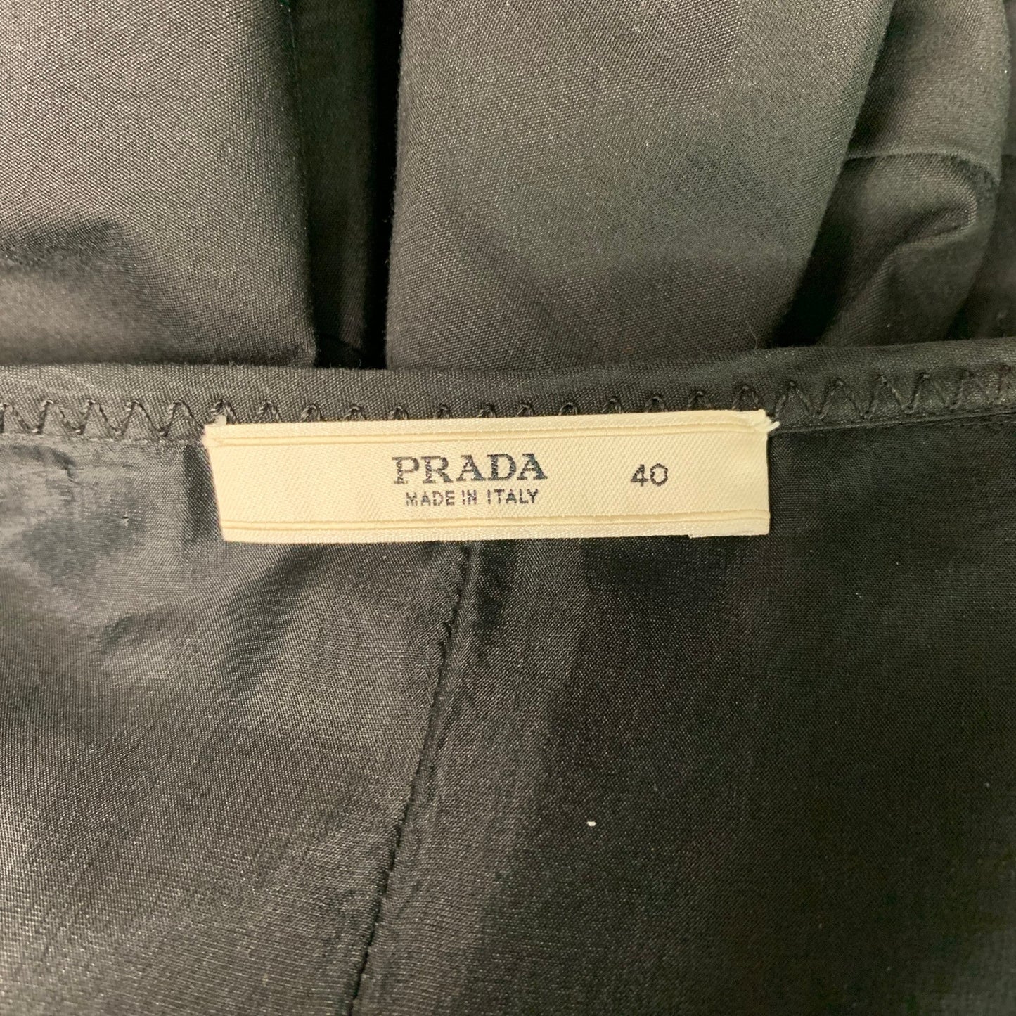 PRADA Size 4 Black Cotton Blend Pleated Circle Skirt