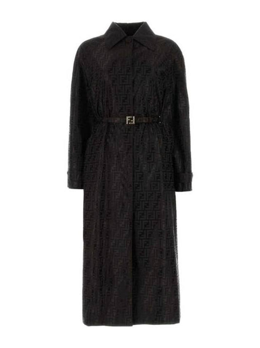 Fendi Cotton Blend Trench Coat Black