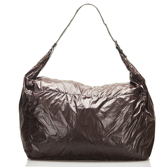 Bottega Veneta  Spin-Naker Big One-Shooter 244903 Dark Brown Black Nylon Leather Men