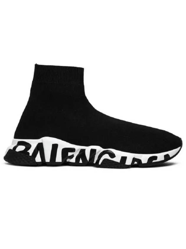 Balenciaga Logo Speed High Top Sneakers Black