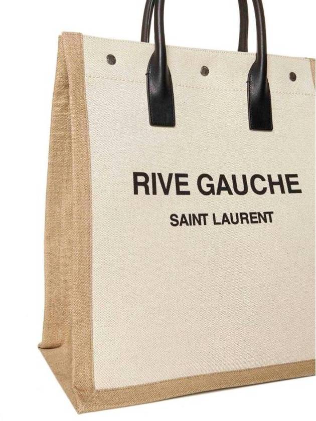 Saint Laurent Rive Gauche Canvas Tote Bag Nude