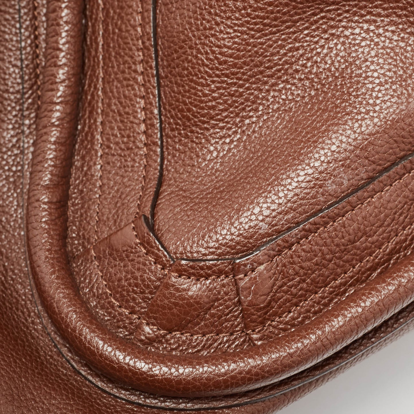 Chloe Dark Leather Large Paraty Shoulder Bag