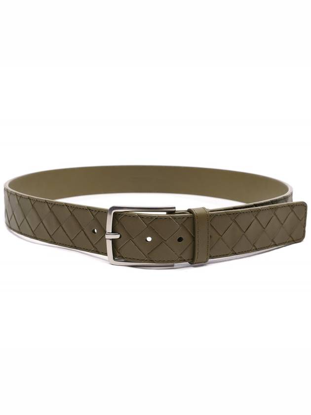 Bottega Veneta Intrecciato Leather Belt Mud