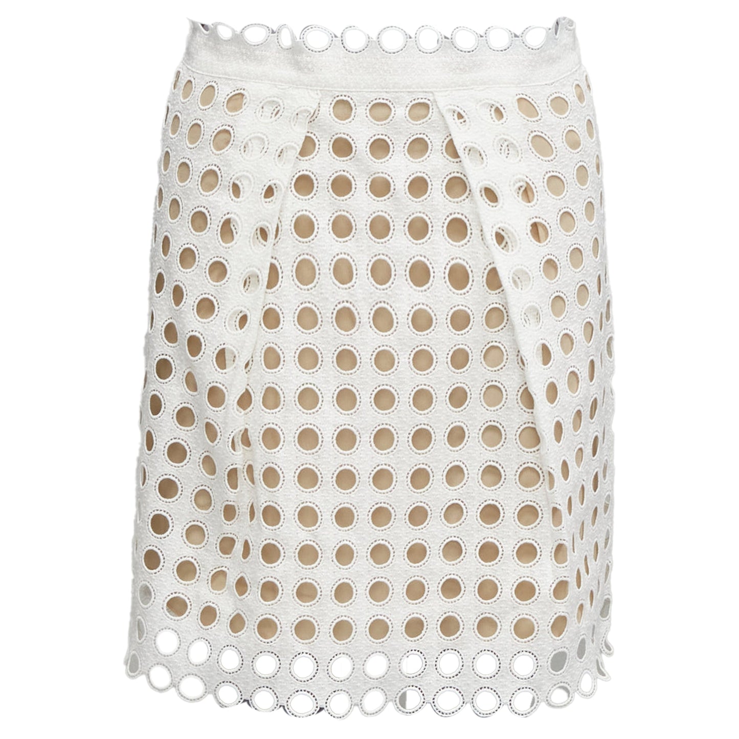 Chloe embroidery anglais eyelet laye silk lined skirt
