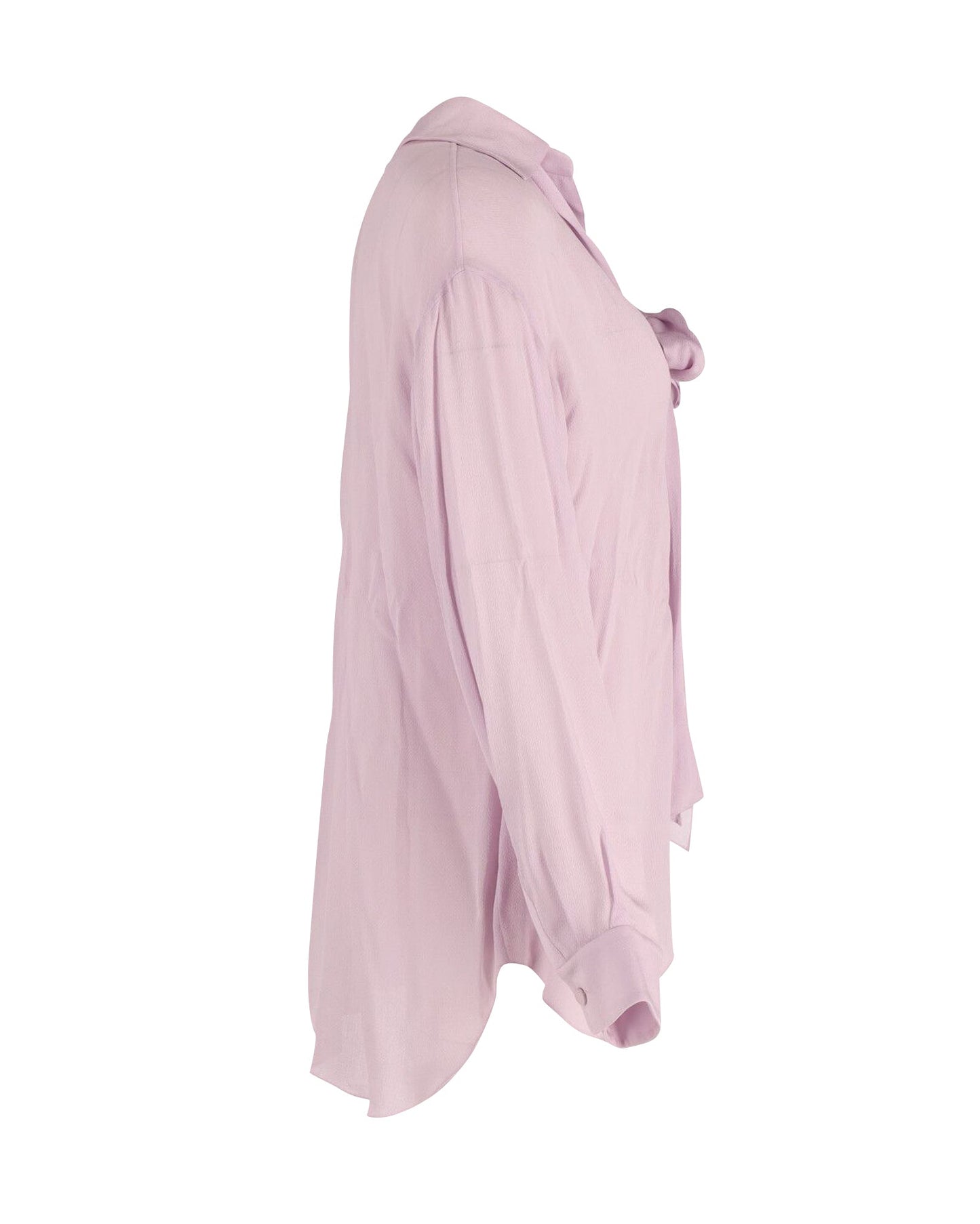 Chloe Tie Neck Long Sleeve Blouse in Lilac Viscose