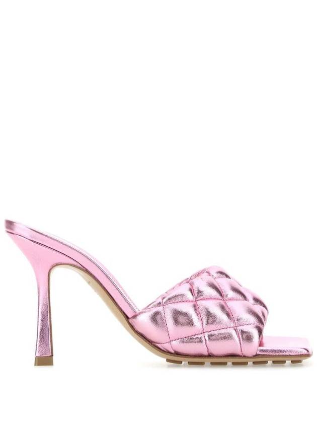 Bottega Veneta Glossy Padded Sandals Heel Pink