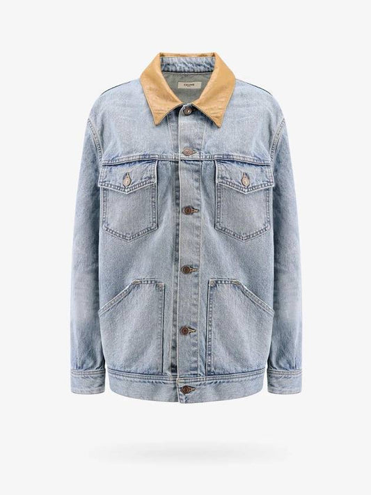 CELINE Trucker Oversized Fit Denim Jacket Blue