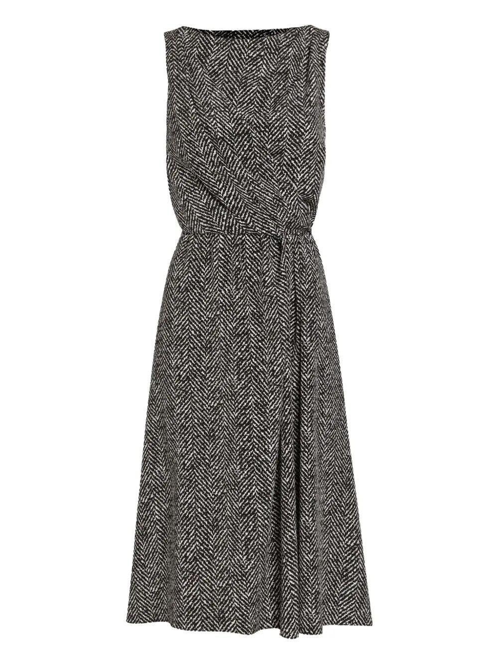 Dolce & Gabbana Women Wool Herringbone Midi Dress