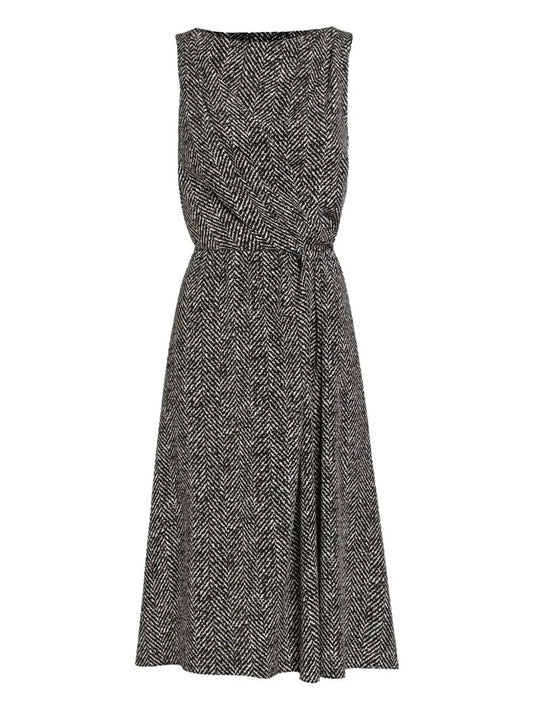 Dolce & Gabbana Women Wool Herringbone Midi Dress