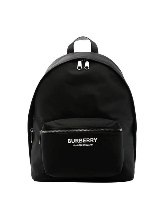 Burberry Logo Print Nylon Backpack Black