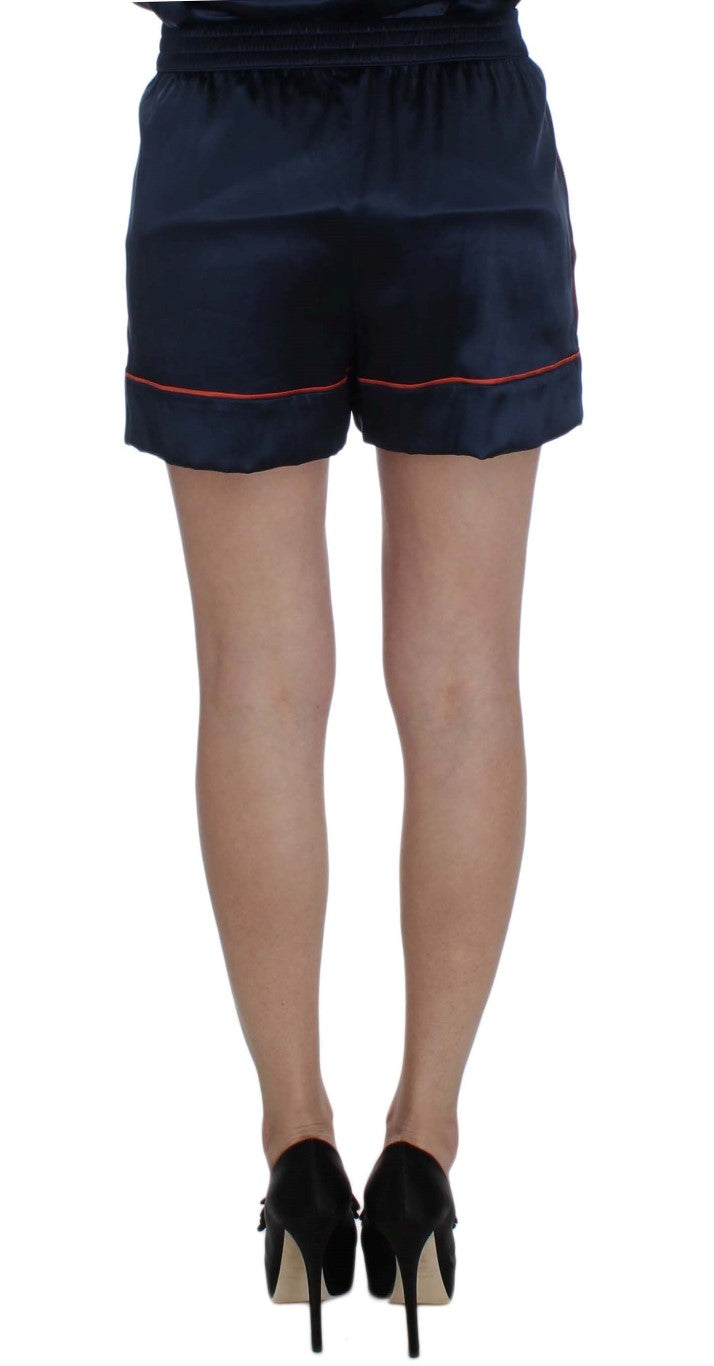 Dolce & Gabbana Blue Silk Stretch Sleepwear Women's Shorts