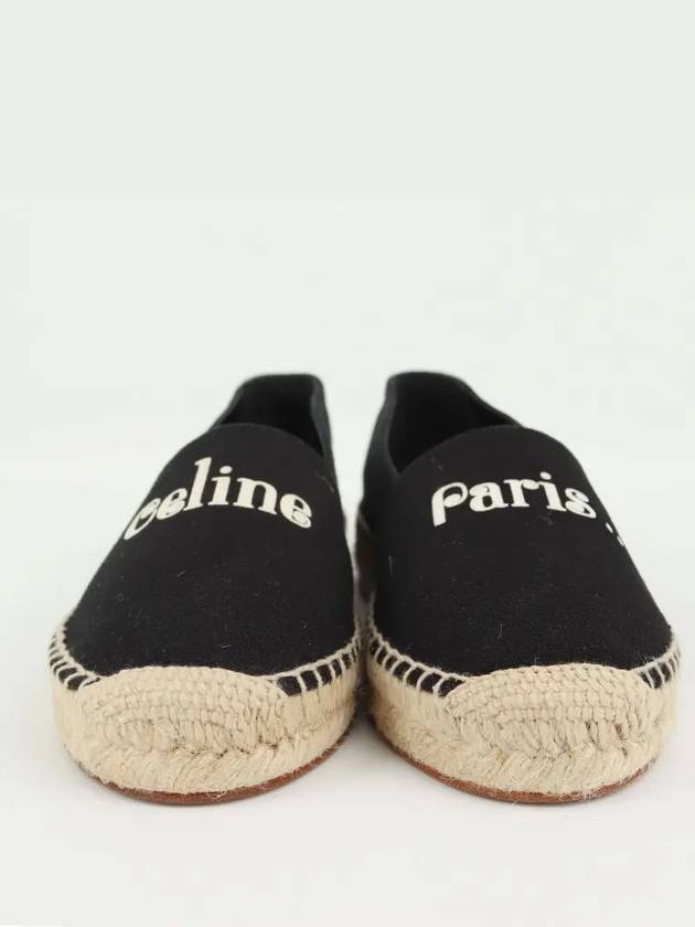 CELINE Logo fabric espadrilles black