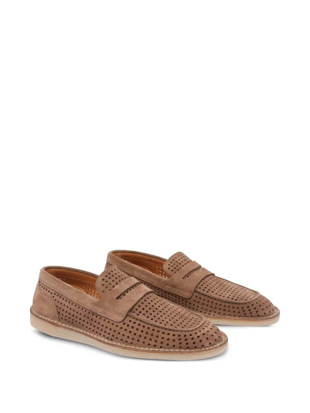 Dolce & Gabbana Men New Florio Perforated Suede Loafers