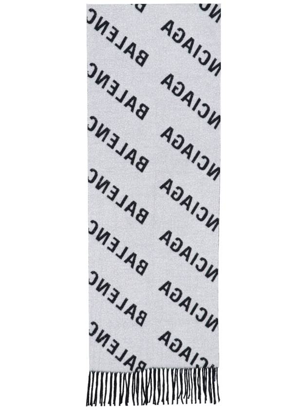 Balenciaga All-Over Logo Muffler Black