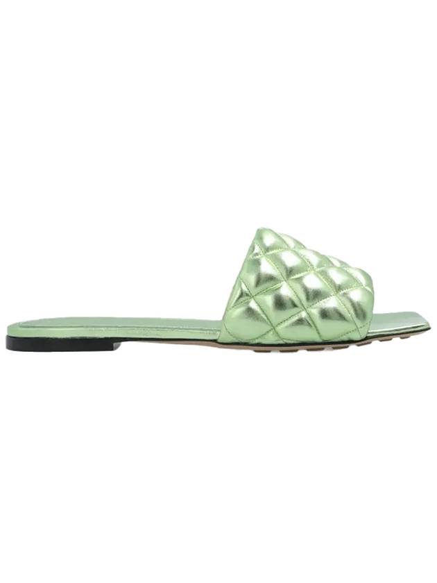 Bottega Veneta Padded Metallic Slippers Green