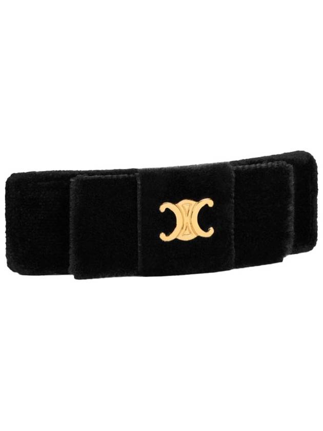 CELINE Le Soir Ribbon Hair Clip Black