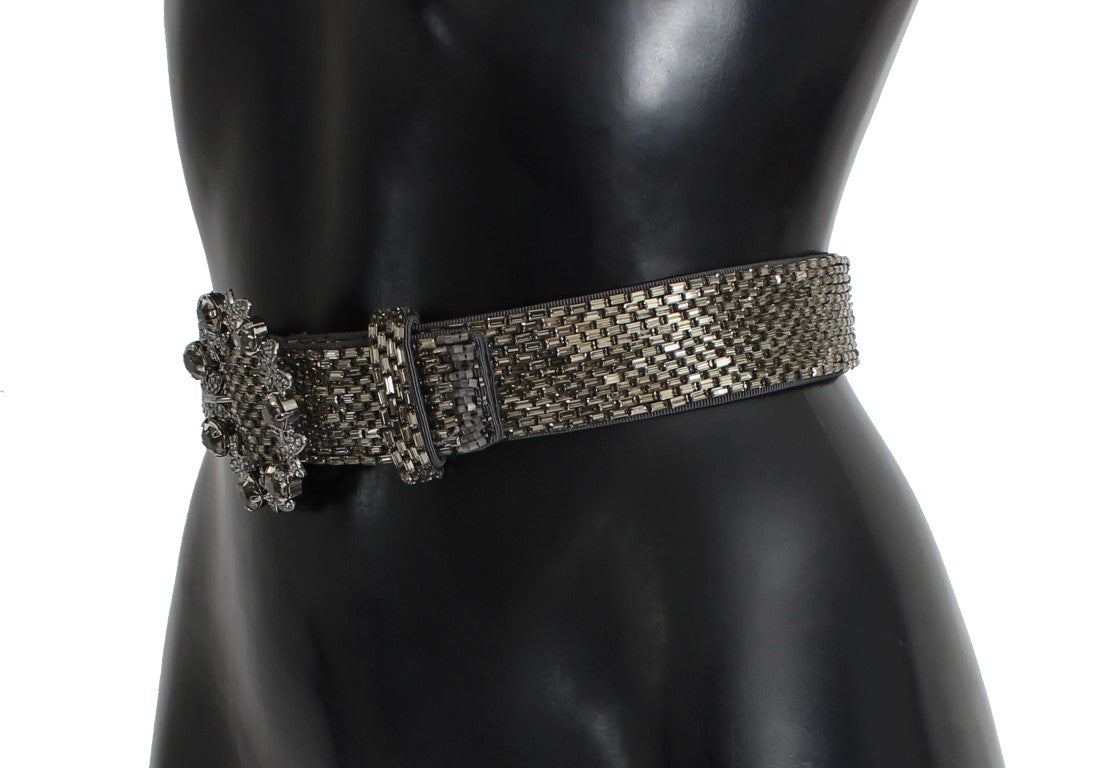 Dolce & Gabbana Crystal Buckle Sequined Waist Women's Belt