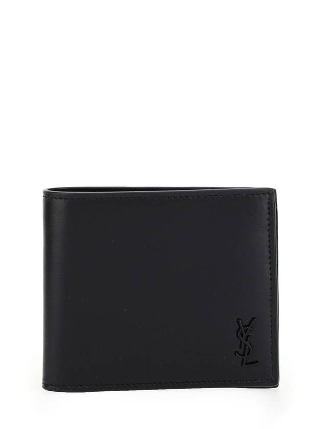 Saint Laurent Tiny Cassandre Monogram Half Wallet Black